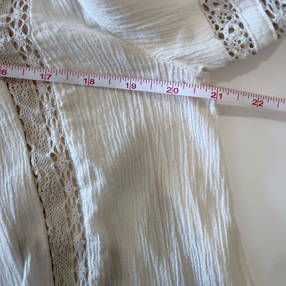 American Eagle Lace Peasant Blouse size Medium Boho Romantic Ethereal Victorian - Picture 7 of 9